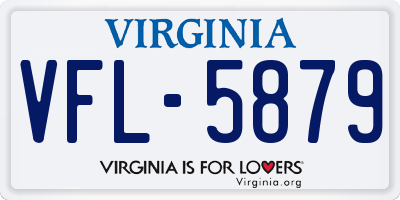 VA license plate VFL5879