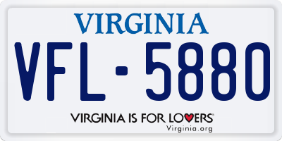 VA license plate VFL5880