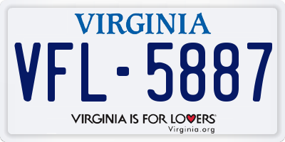 VA license plate VFL5887