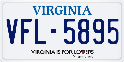 VA license plate VFL5895