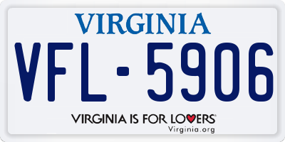 VA license plate VFL5906