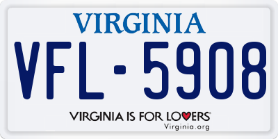 VA license plate VFL5908