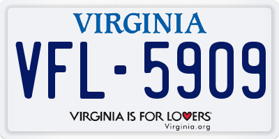 VA license plate VFL5909