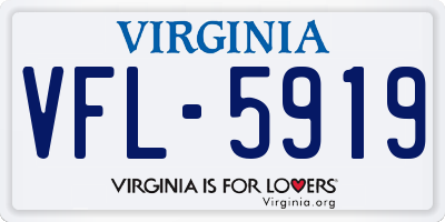 VA license plate VFL5919