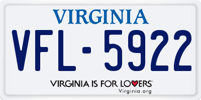VA license plate VFL5922