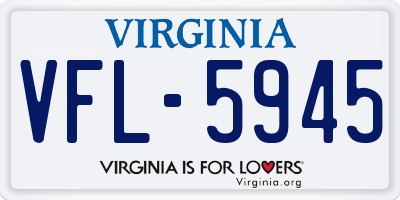 VA license plate VFL5945