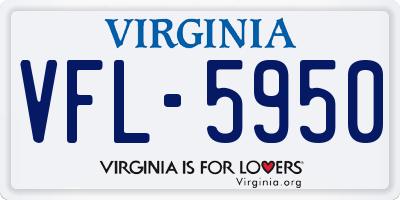 VA license plate VFL5950