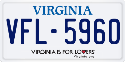 VA license plate VFL5960