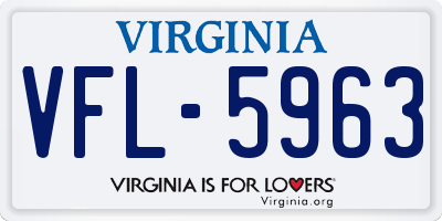 VA license plate VFL5963