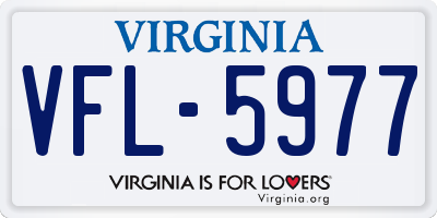 VA license plate VFL5977