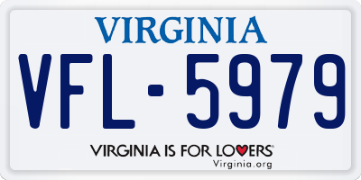 VA license plate VFL5979