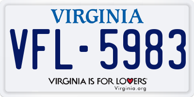 VA license plate VFL5983