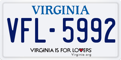 VA license plate VFL5992