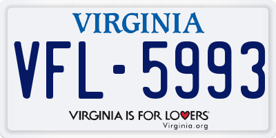 VA license plate VFL5993