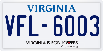 VA license plate VFL6003