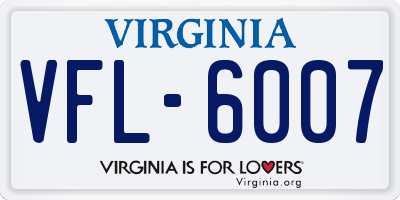 VA license plate VFL6007