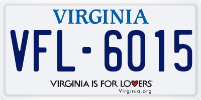 VA license plate VFL6015