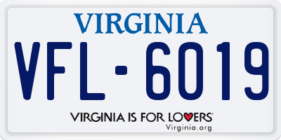 VA license plate VFL6019
