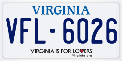 VA license plate VFL6026
