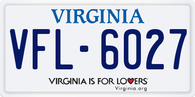 VA license plate VFL6027