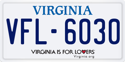 VA license plate VFL6030