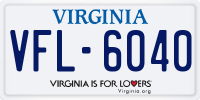 VA license plate VFL6040
