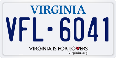 VA license plate VFL6041