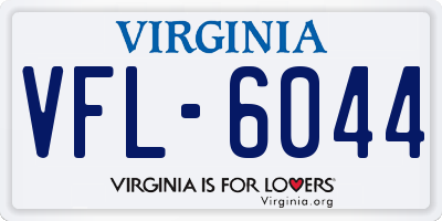 VA license plate VFL6044