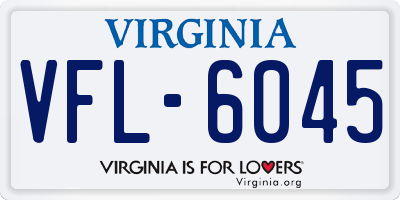 VA license plate VFL6045