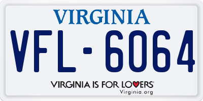 VA license plate VFL6064