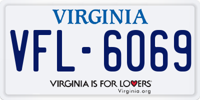 VA license plate VFL6069