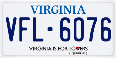 VA license plate VFL6076