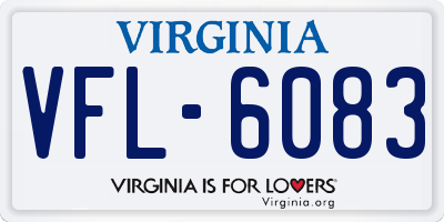 VA license plate VFL6083