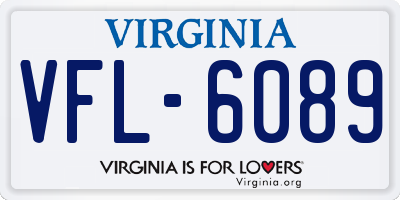 VA license plate VFL6089