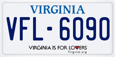 VA license plate VFL6090