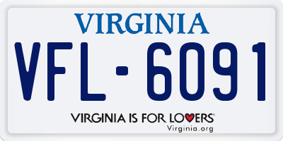 VA license plate VFL6091