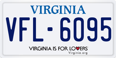 VA license plate VFL6095