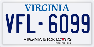 VA license plate VFL6099