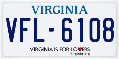 VA license plate VFL6108
