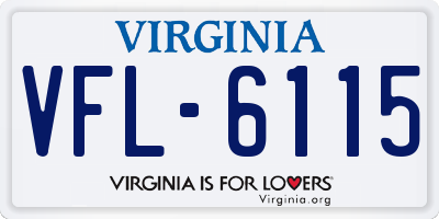 VA license plate VFL6115