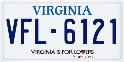 VA license plate VFL6121
