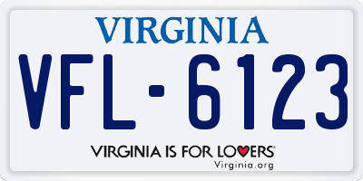 VA license plate VFL6123