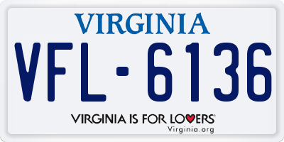 VA license plate VFL6136