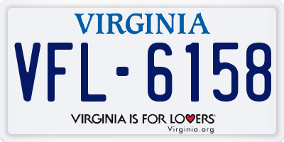 VA license plate VFL6158