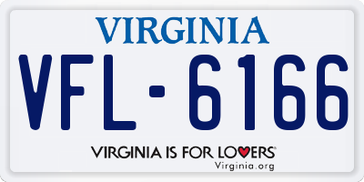 VA license plate VFL6166