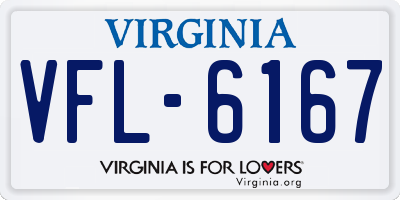 VA license plate VFL6167