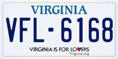 VA license plate VFL6168