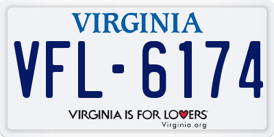 VA license plate VFL6174