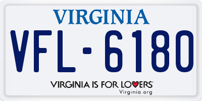 VA license plate VFL6180
