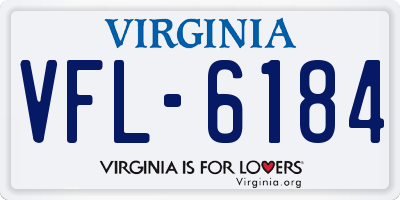 VA license plate VFL6184